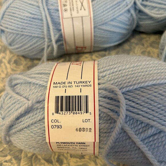 Lot of 6 Plymouth Encore Chunky Yarn 100g 143 yds Color Blue 0793 - Picture 5 of 5